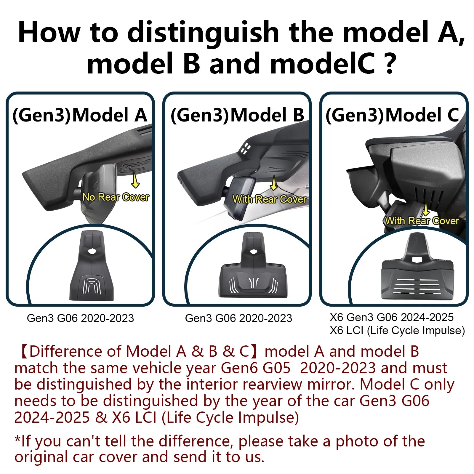 Front 4K & Rear 1080p Dash Cam Custom for BMW X6 Gen3 G06 2024 2025 X6 LCI (Life Cycle Impulse)(Model C), X6M M60i xDrive40i, OEM Style, 2160P UHD Video, WiFi & APP, 128GB Card