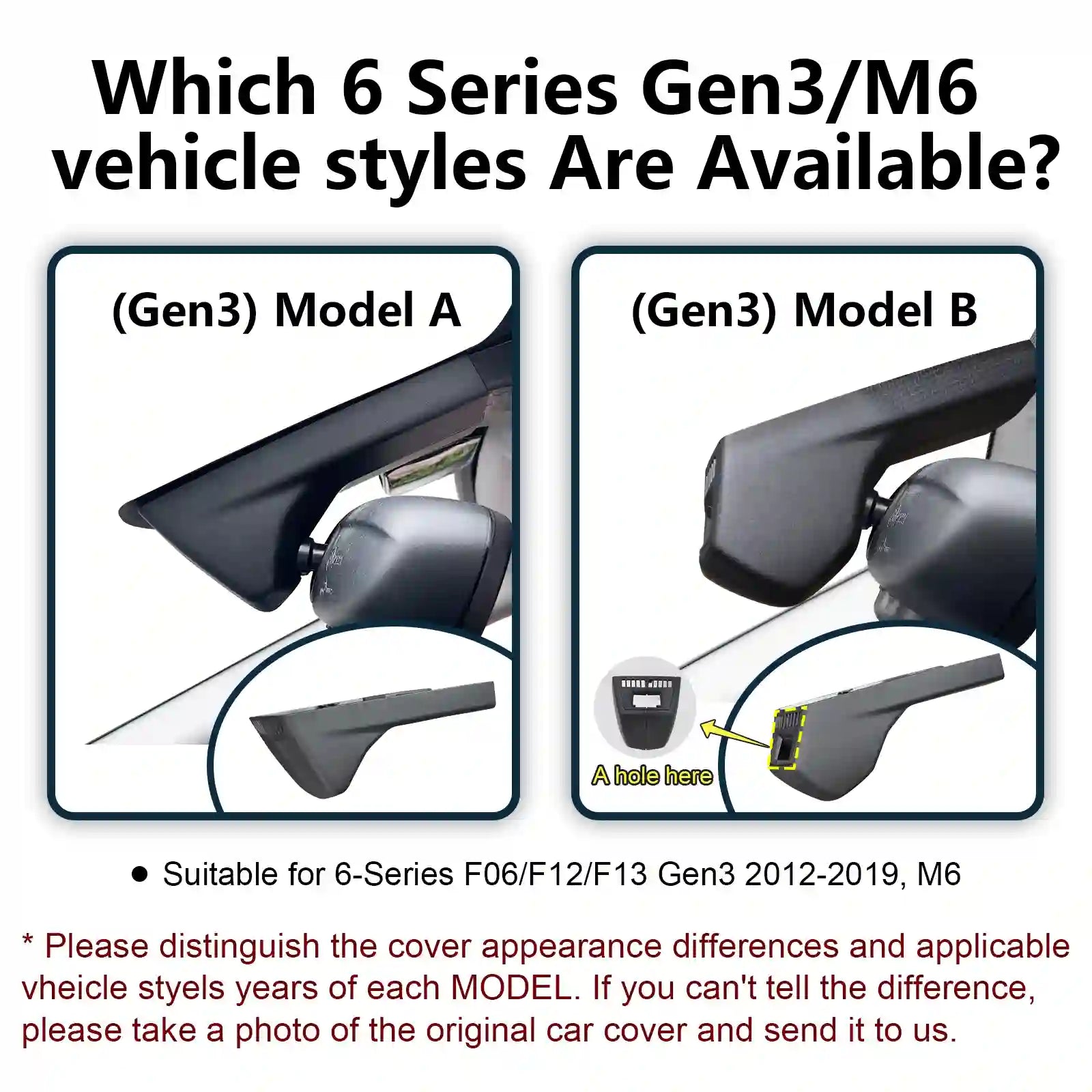 BMW 6-Series Gen-3 Model-A-B dashcamera case 