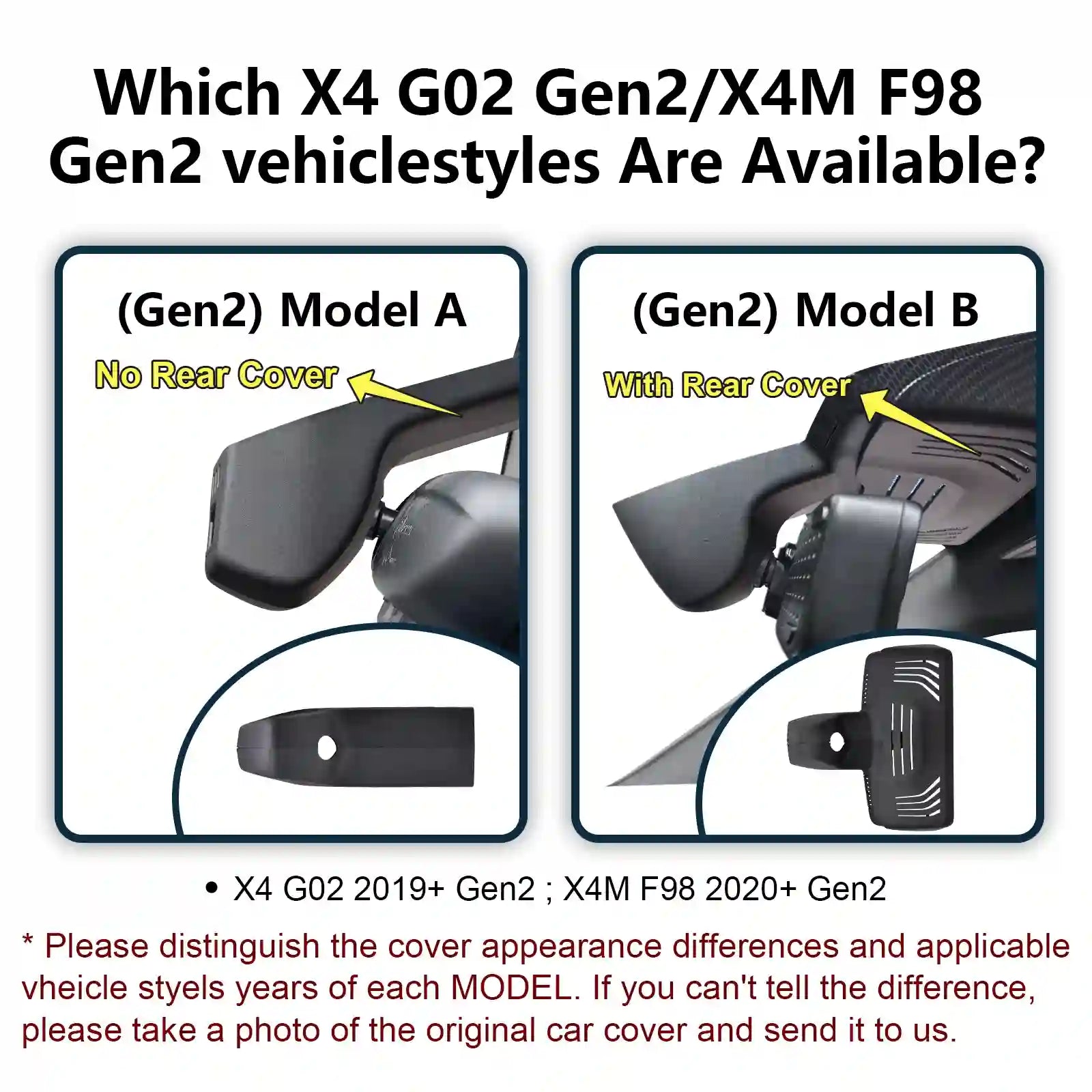  BMW X4, Gen-2 Mod-A-B dash camera 