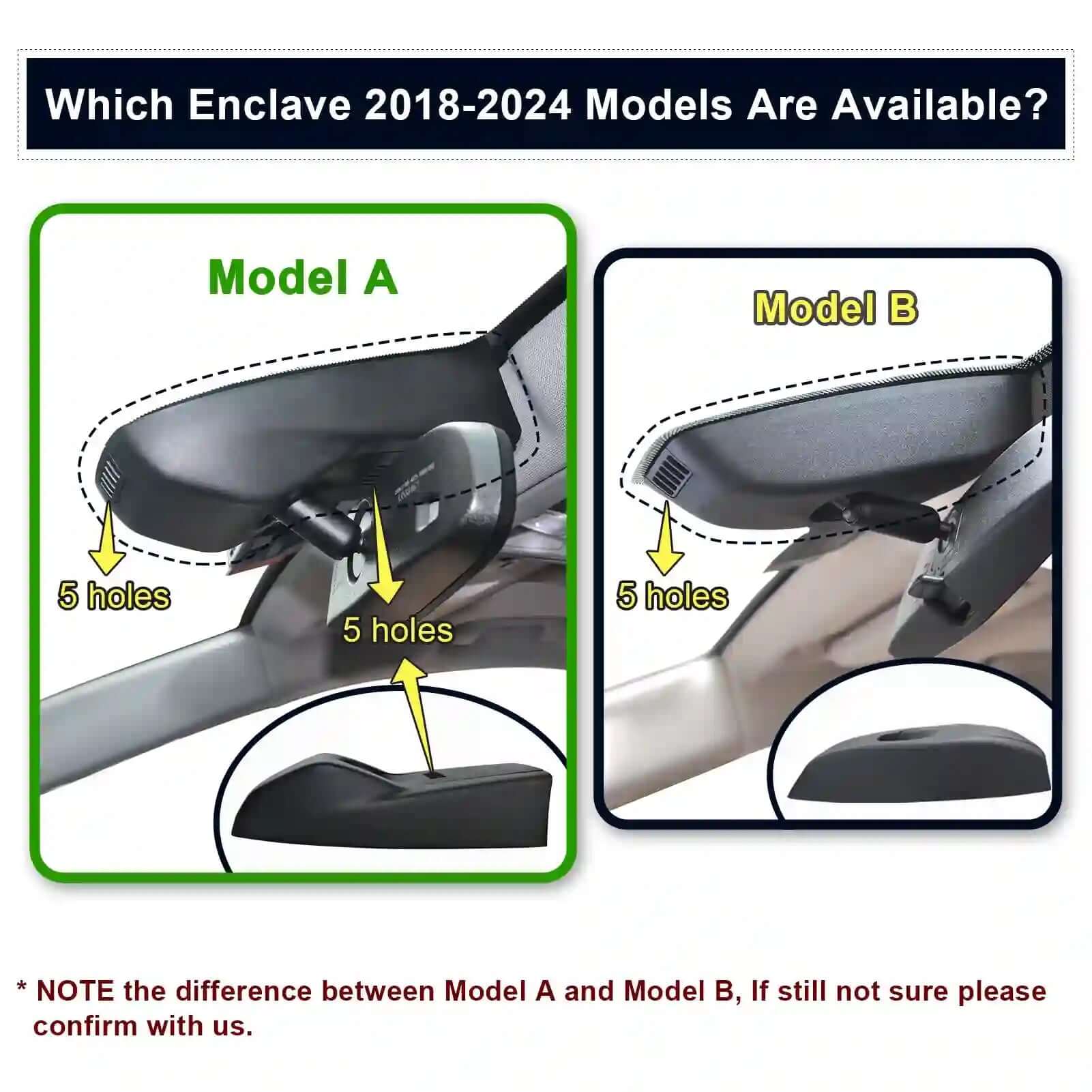 Buick enclave Model A 4k front dash cam 