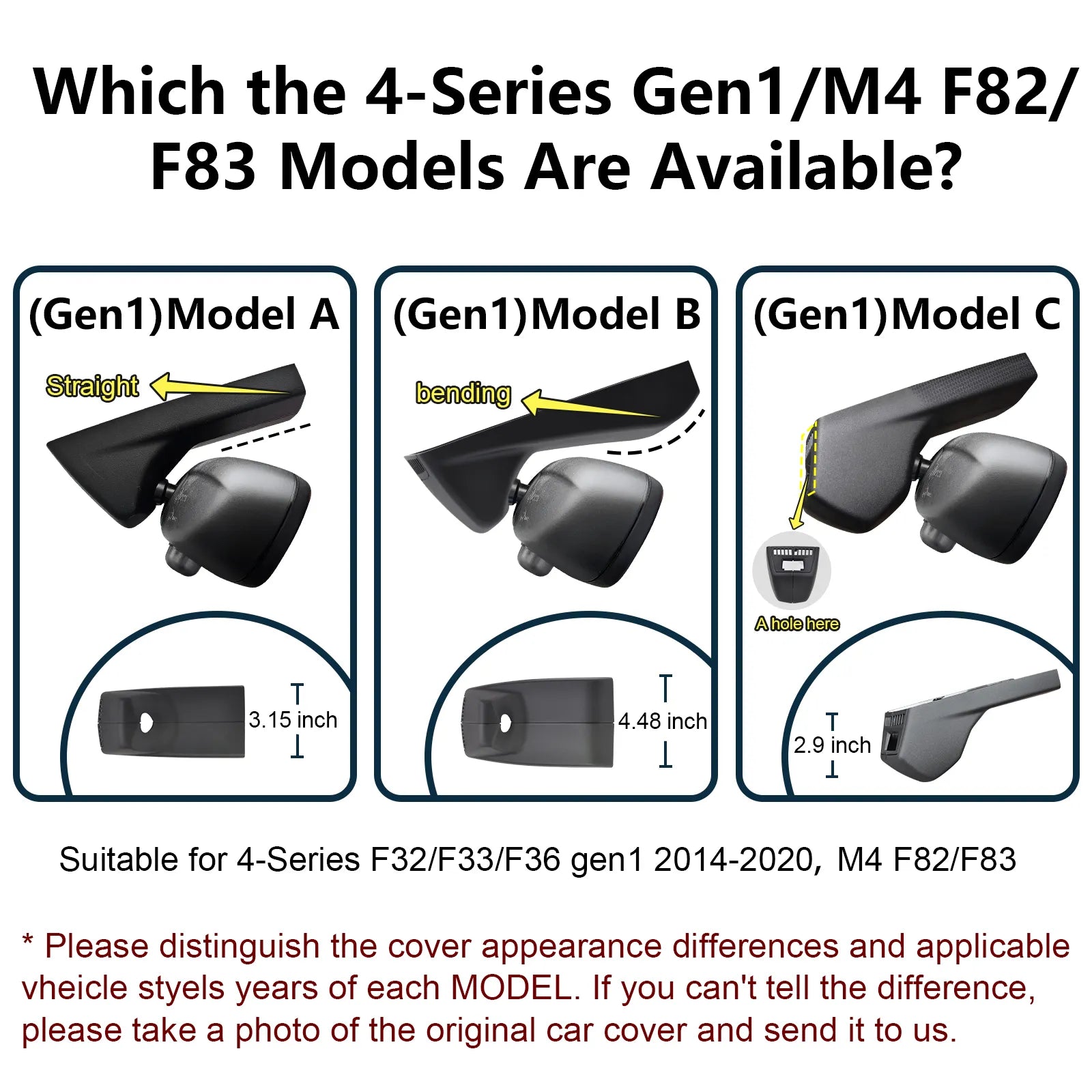 4K Dash Cam for BMW 4-Series Gen1 F32 F33 F36 2014 2015 2016 2017 2018 2019 2020 M4 F82 F83(Model A), OEM Style, 2160P UHD Video, WiFi & APP, 64GB Card