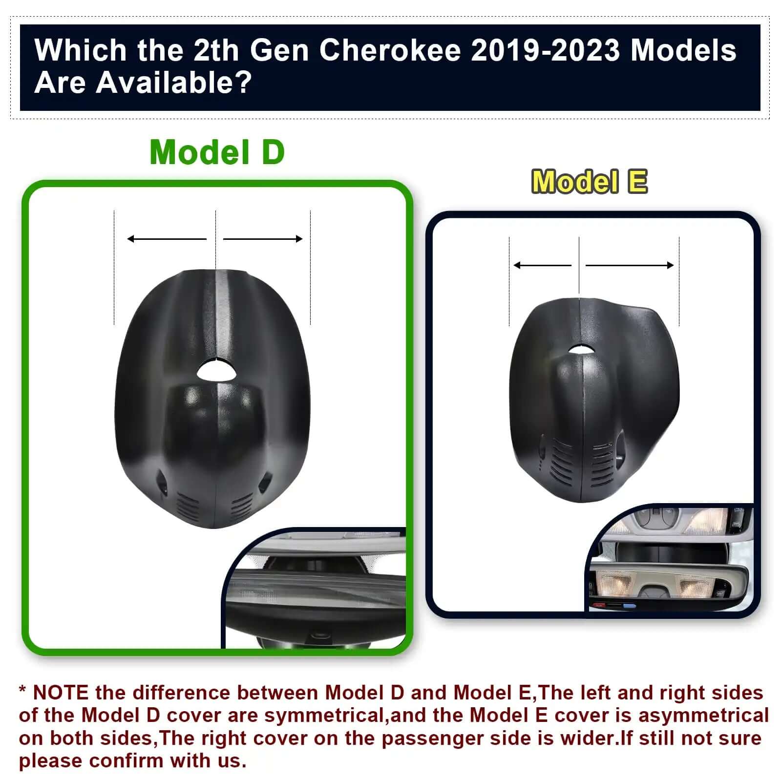 Jeep Gen Cherokee dash cam models D/E