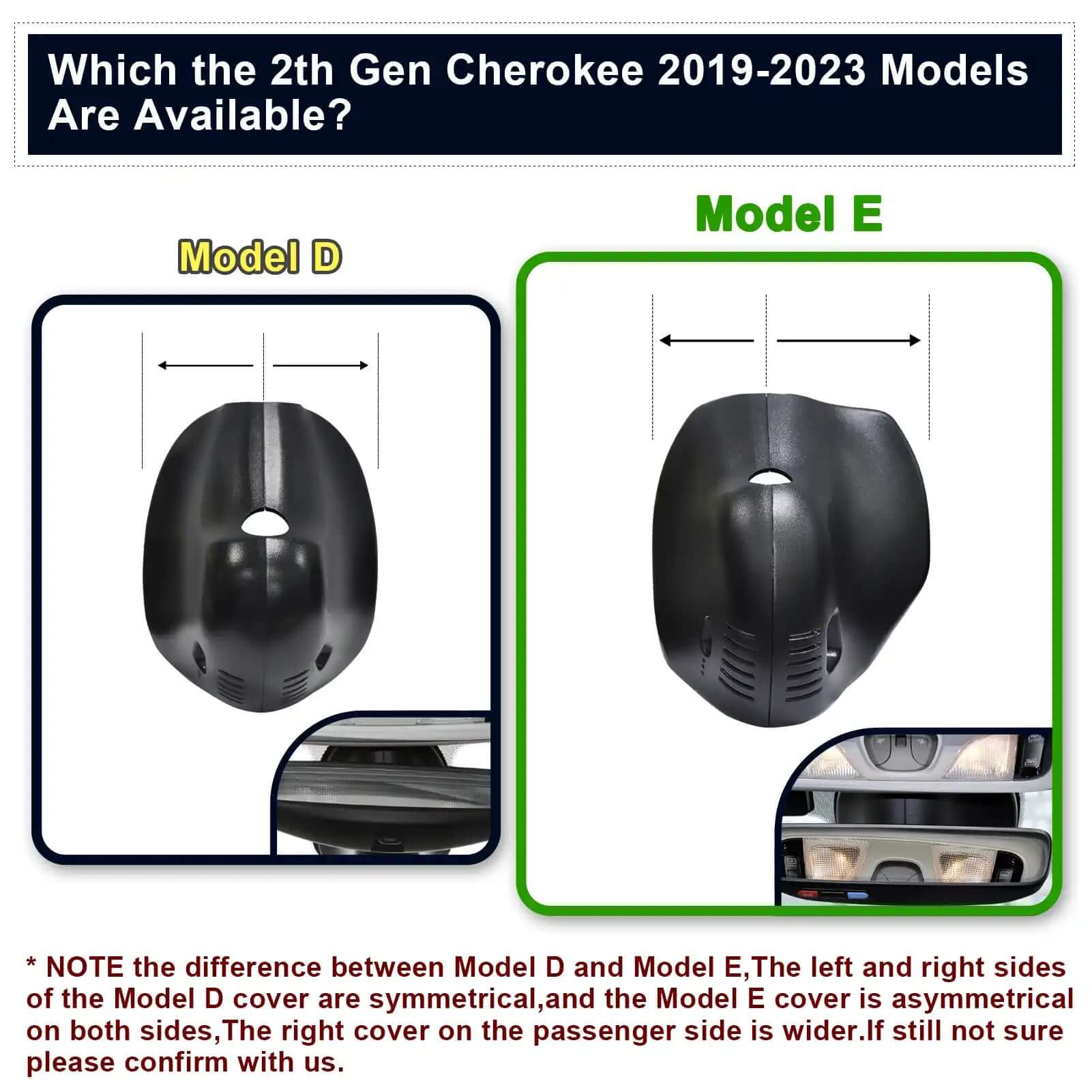 Jeep Gen Cherokee dash cam models A/B
