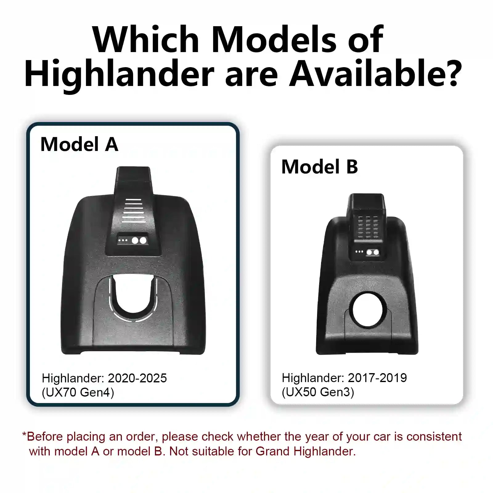 Highlander dash camera case 