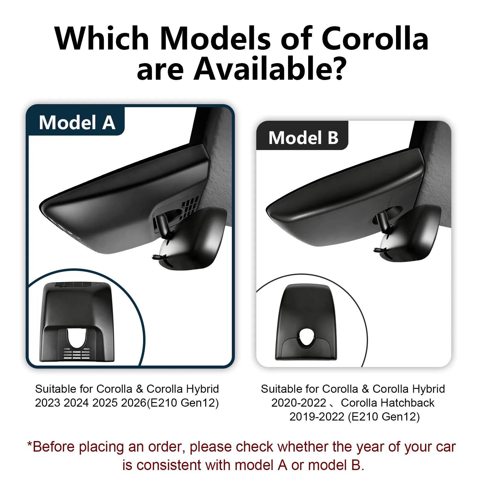 Mangoal Front 4K & Rear 1080p Dash Cam Custom fit for Toyota Corolla Gen12 E210 2023 2024 2025 2026 (Model A),LE SE XLE XSE Hybrid Hatchback, Integrated OEM Look,2160P UHD Video,App & WiFi,128GB Card