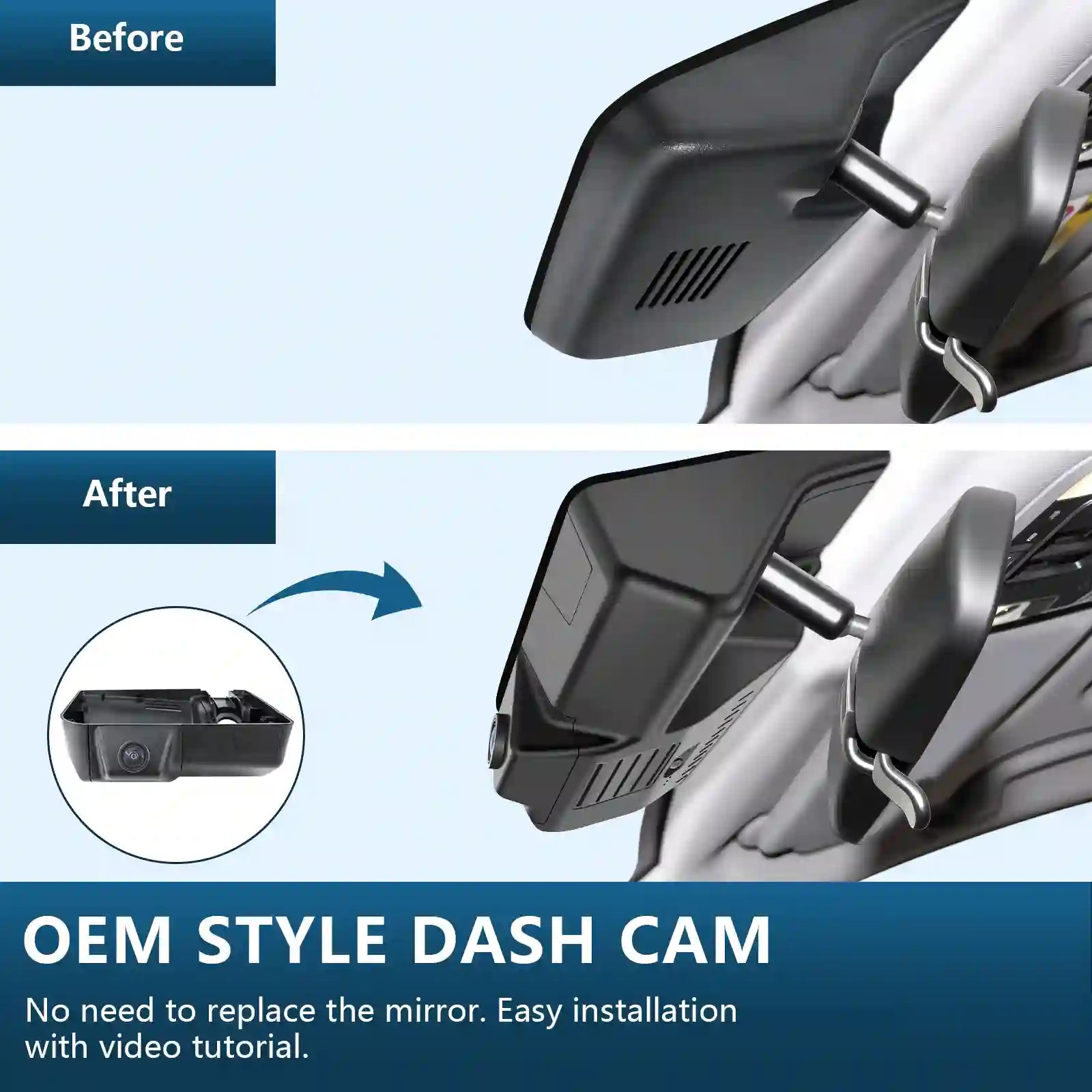 4K Dash Cam for Honda Pilot 2016-2022 Gen 3 YF5/6, Passport 2019-2025 Gen3 YF7/8, Ridgeline 2017-2026 Gen2 YK2/3(Model A), Integrated OEM Look, UHD 2160P Video, WiFi & App, 64GB Card