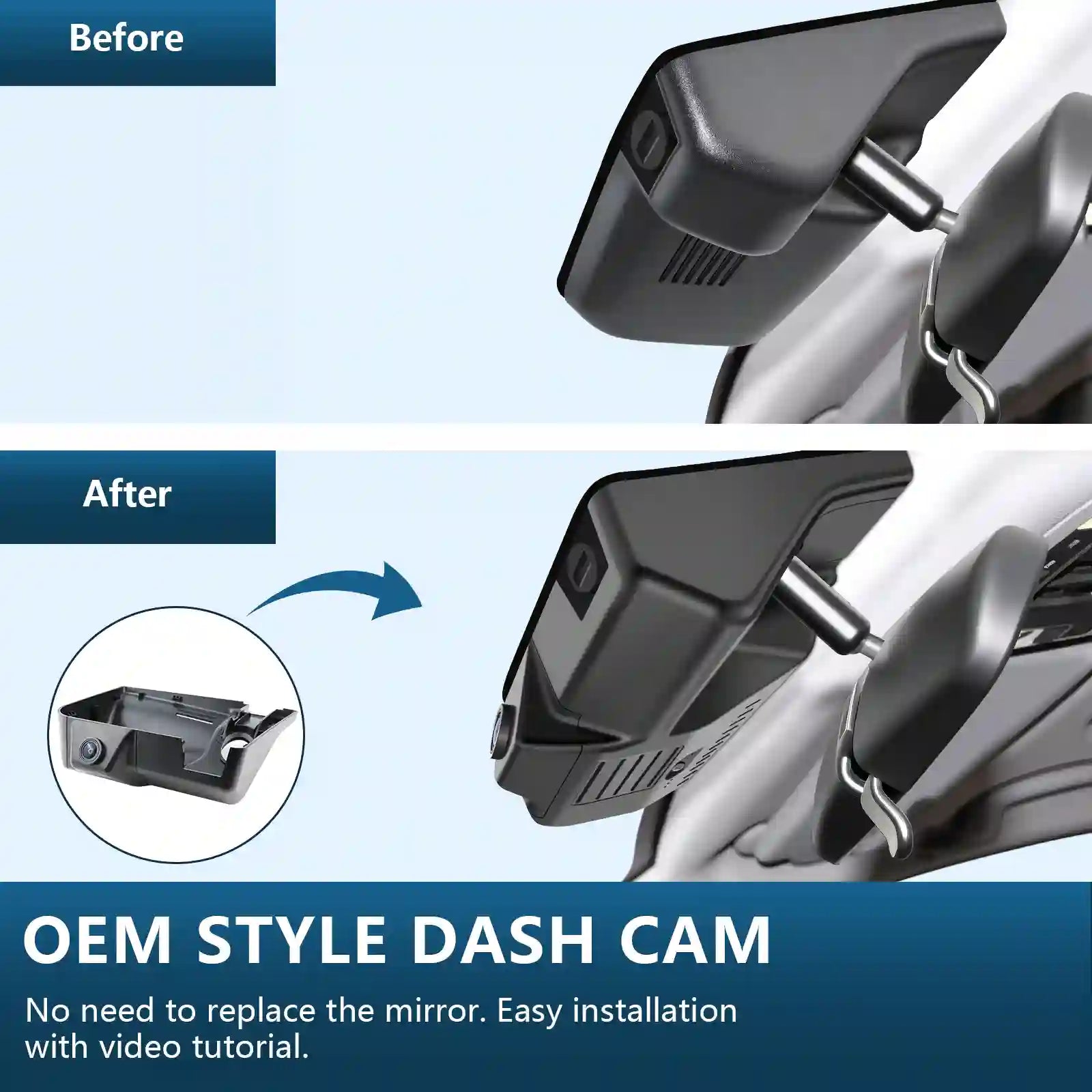 Front 4K & Rear 1080p Dash Cam for Honda Pilot 2016-2022 Gen 3 YF5/6, Passport 2019-2025 Gen3 YF7/8, Ridgeline 2017-2026 Gen2 YK2/3(Model B), OEM Look, UHD 2160P Video, WiFi & App, 128GB