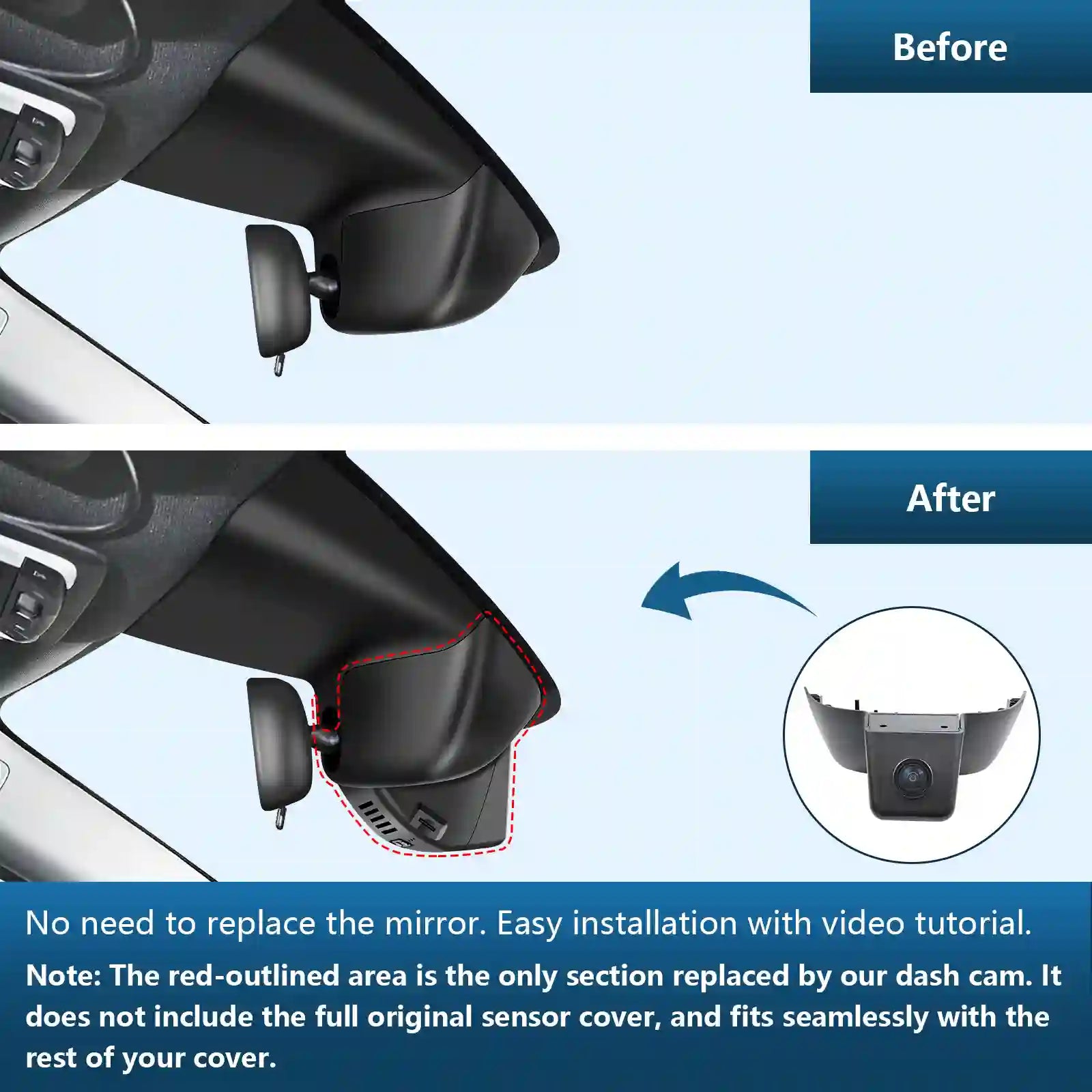 4K Dash Cam for Honda Pilot 2023 2024 2025 Gen4 YG1/2, Passport 2026 Gen4 YF9(Model C), Integrated OEM Look, UHD 2160P Video, WiFi & App, 64GB Card