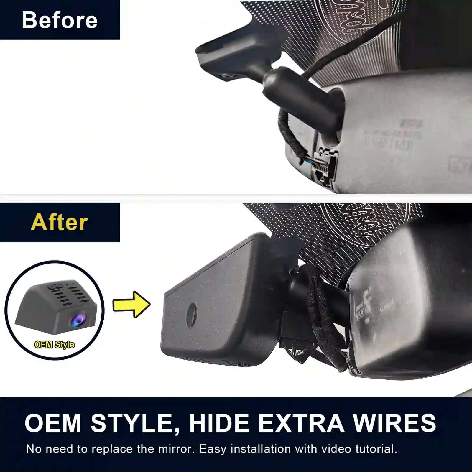 mustang OEM style dash cam extra wires 