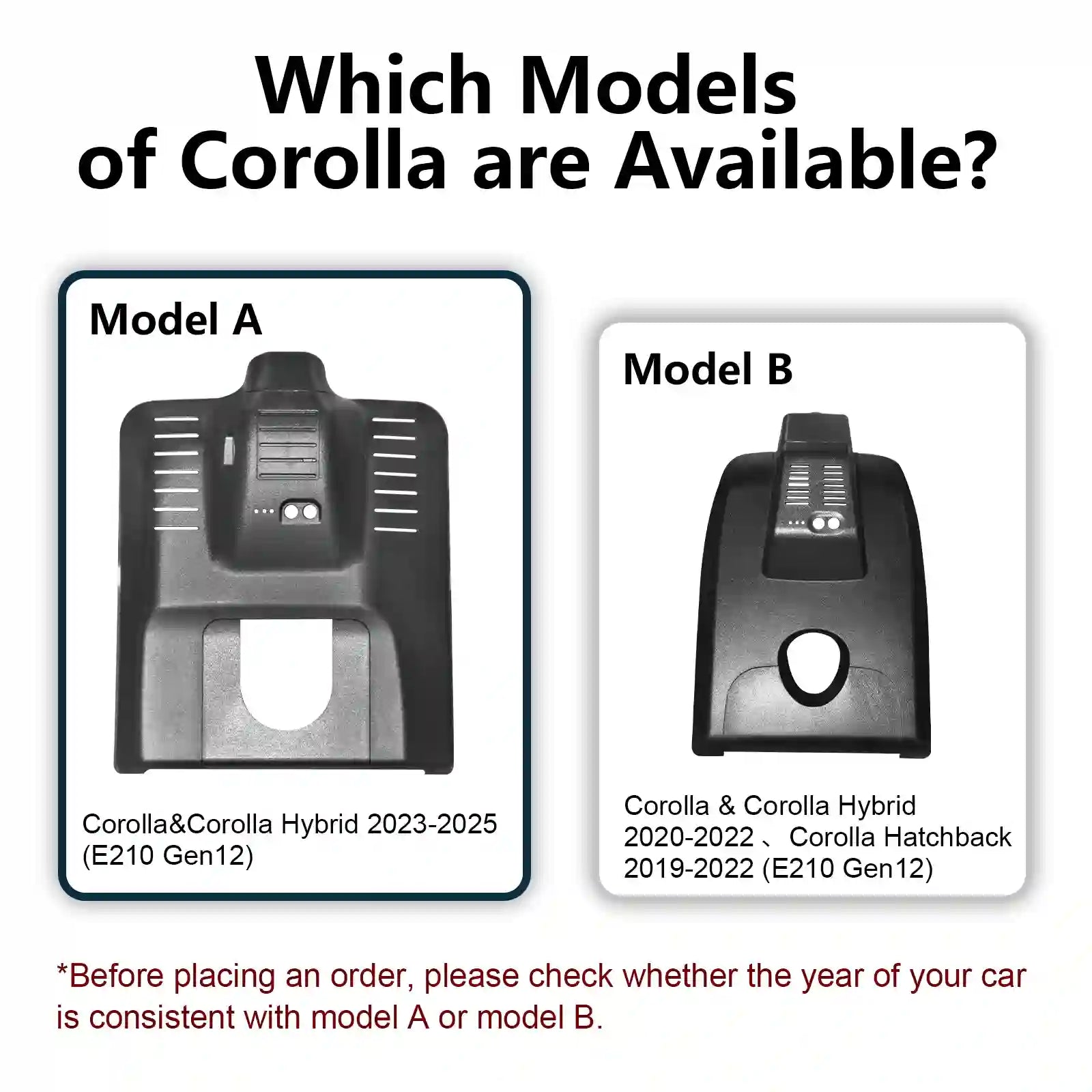 Toyota Corolla dash camera cases 