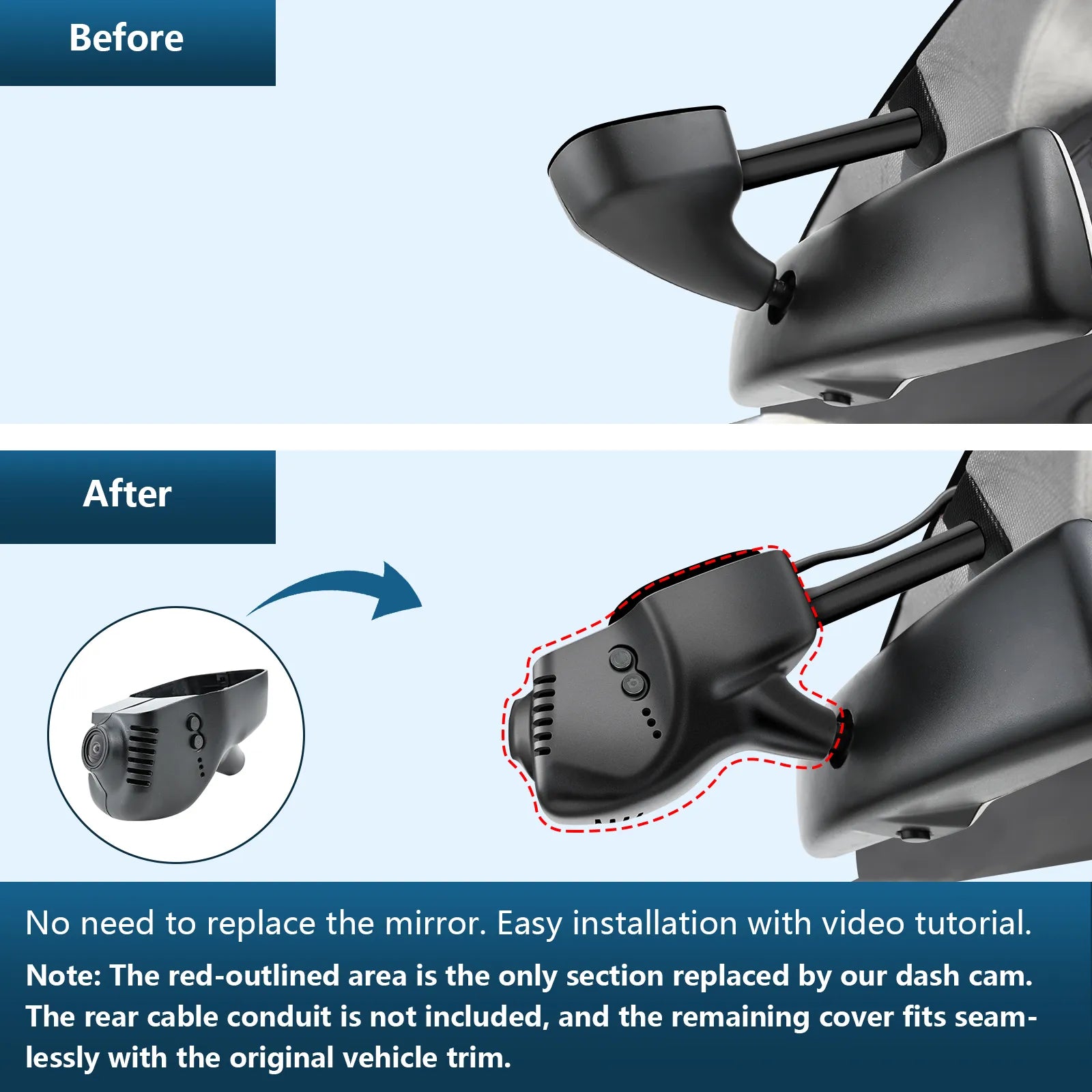 4K Dash Cam for Volkswagen(Model B), Select Beetle 2018-2019, Tiguan 2009-2018, Jetta 2005-2016, Eos 2007-2015, Passat 2012-2015, CC 2009-2012, UHD 2160P Video, WiFi & App, GPS, 64GB Card