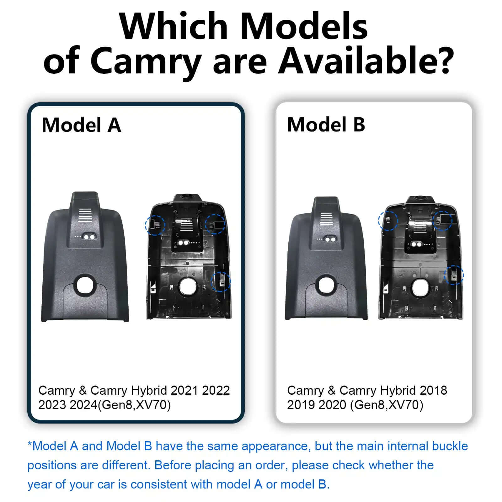 toyota camry OEM dash camera models 