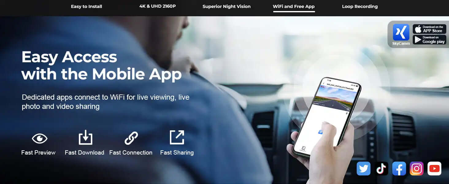 mangoal tech mobile app access dash camera