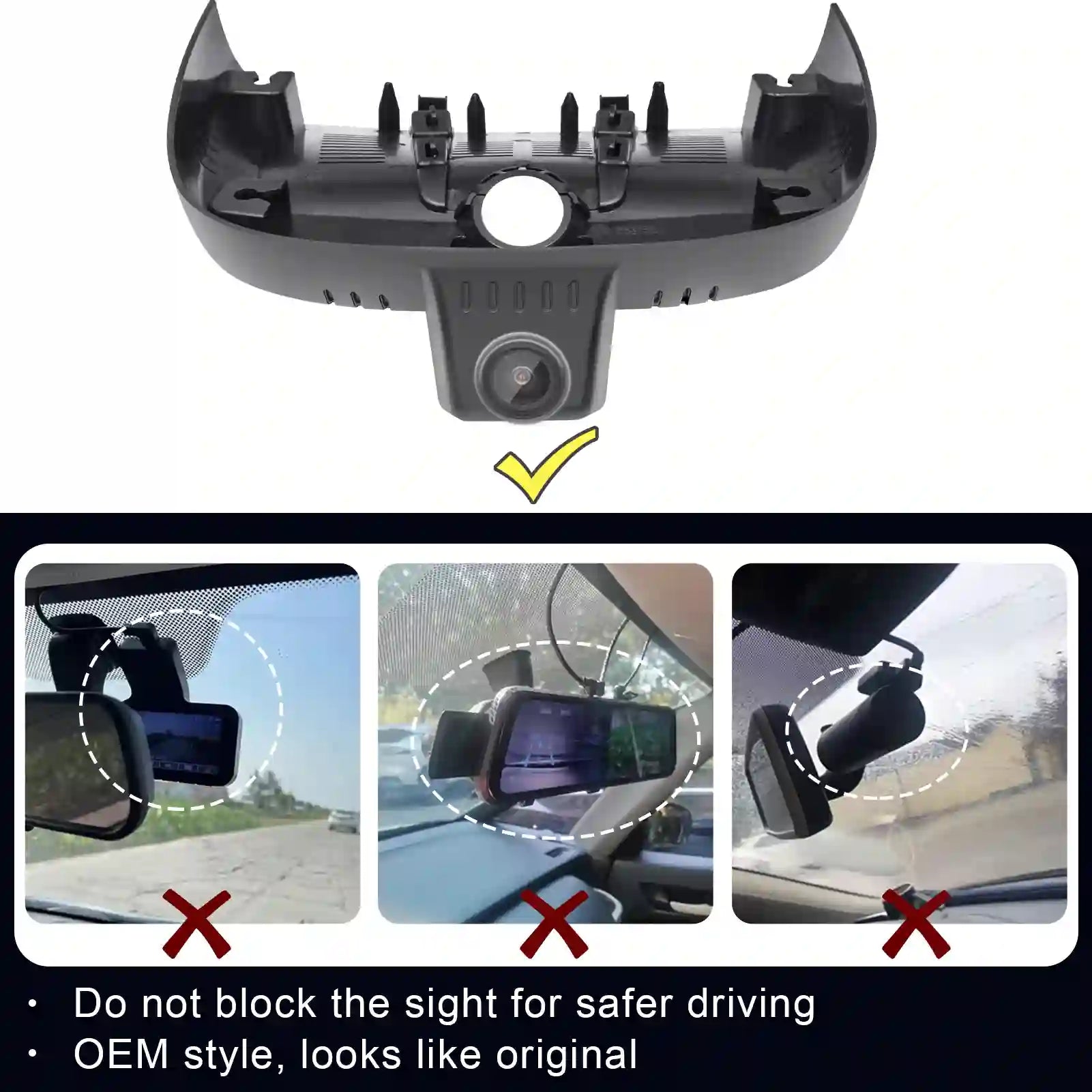 Front 4K & Rear 1080P Dash Cam Custom fit for Cadillac Lyriq 2023 2024 2025, UHD 2160P Video, WiFi, App, Loop Recording, Easy to Install, 128GB Card