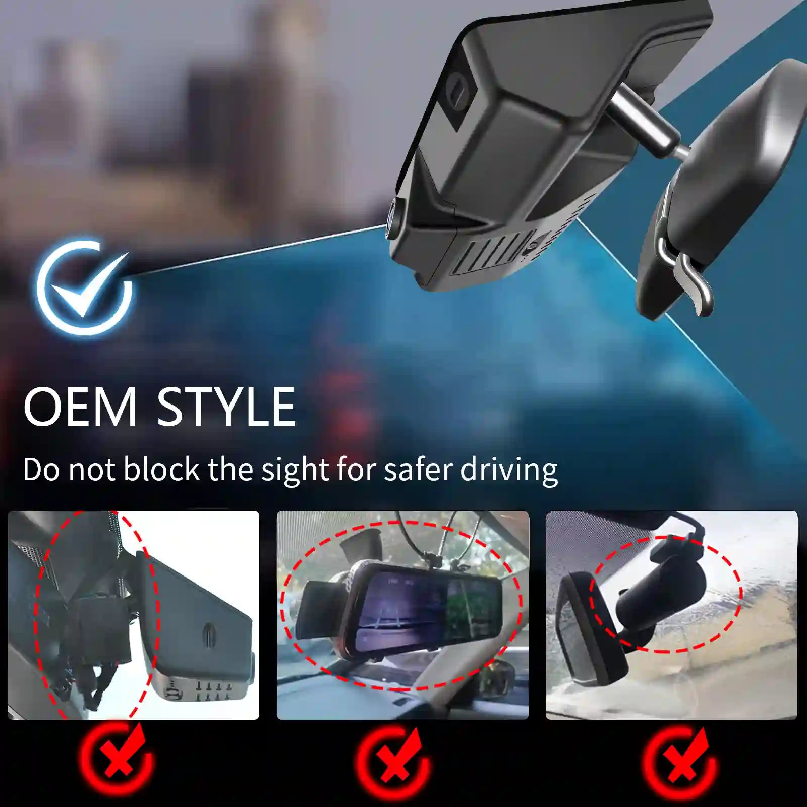 Front 4K & Rear 1080p Dash Cam for Honda Pilot 2016-2022 Gen 3 YF5/6, Passport 2019-2025 Gen3 YF7/8, Ridgeline 2017-2026 Gen2 YK2/3(Model B), OEM Look, UHD 2160P Video, WiFi & App, 128GB