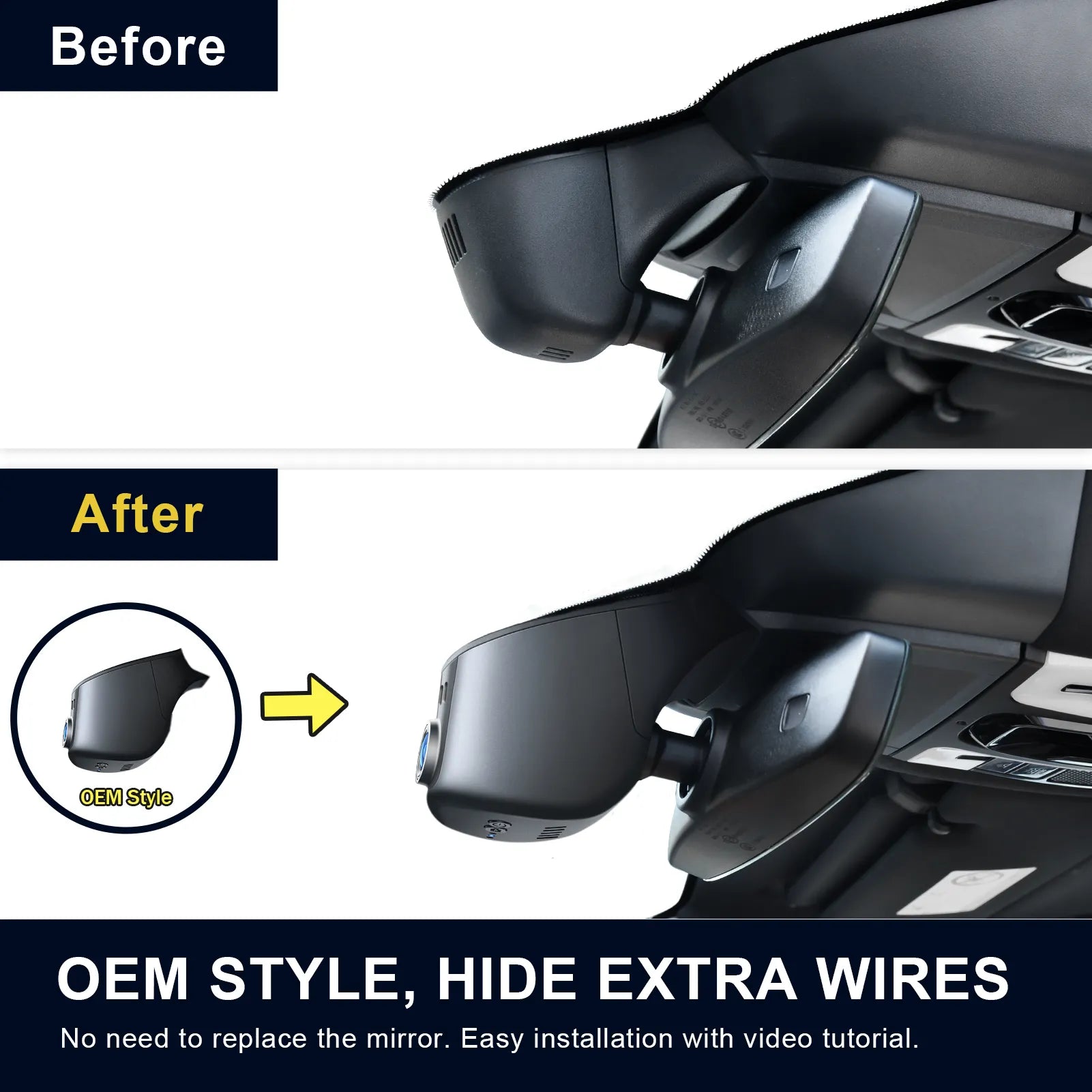 4K Dash Cam Custom fit for Porsche Cayenne(E3) 2019-2026, 911(992) 2020-2024, Panamera(971) 2017-2026, Taycan 2020-2026(Model A), UHD 2160P Video, WiFi, App, 64GB Card