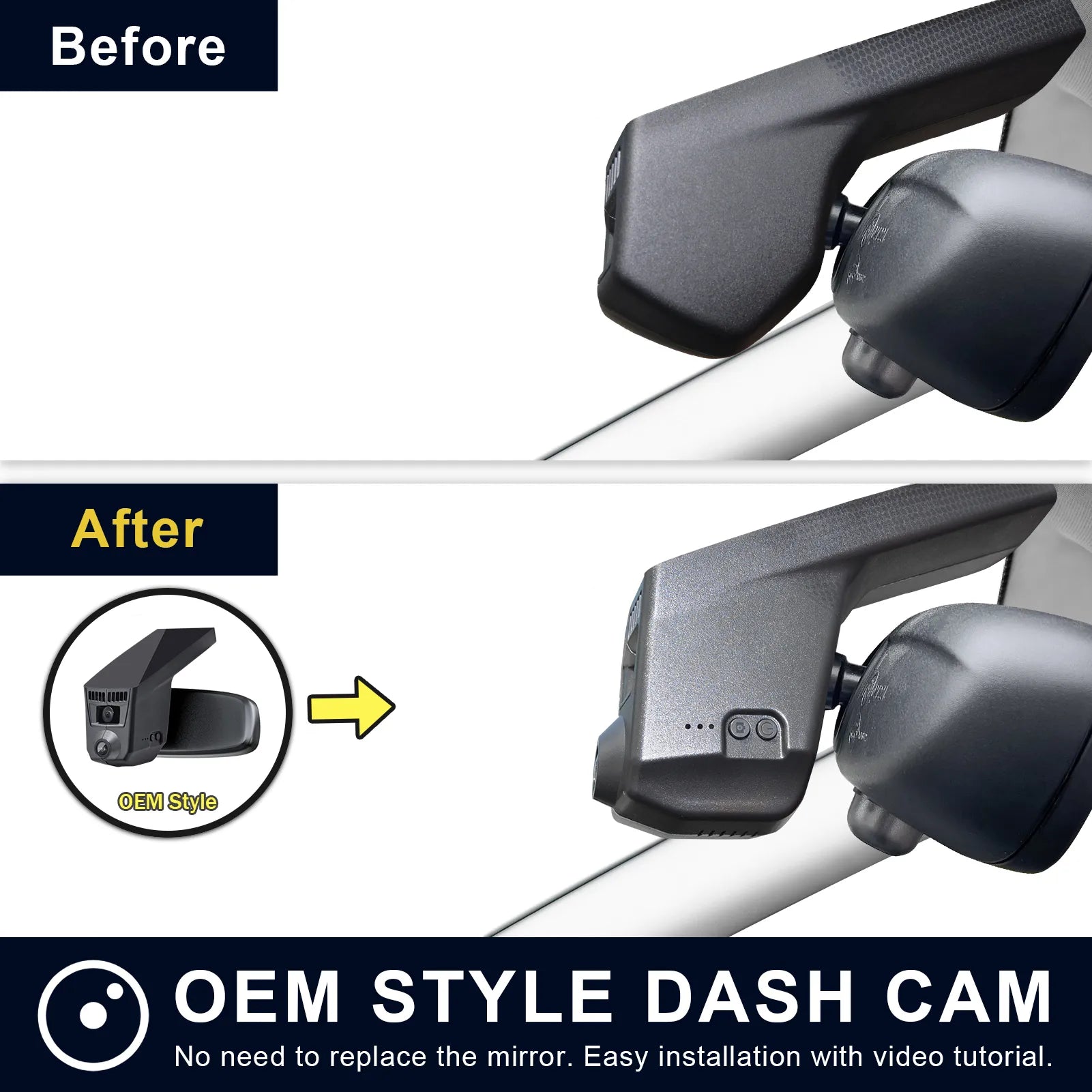 4K Dash Cam for BMW Select 6 Series Gen3 F06 F12 F13 2012 2013 2014 2015 2016 2017 2018 2019 M6(Model C), OEM Style, 2160P UHD Video, WiFi & APP, 64GB Card
