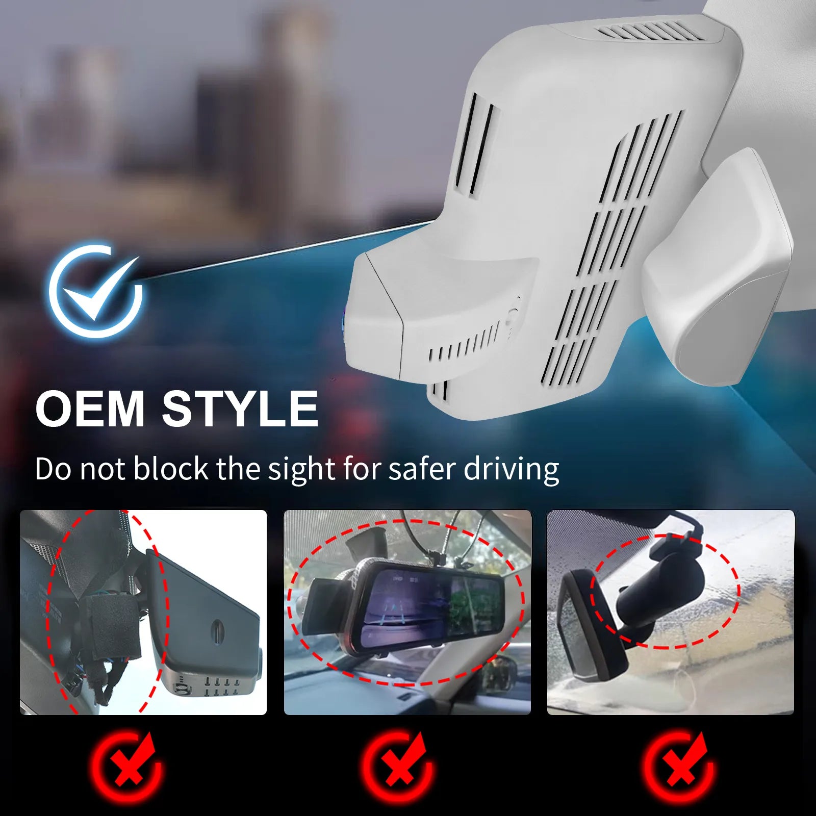 Front 4K and Rear 1080P Dash Cam for Mercedes-Benz GLC Gen1 X253/C253 2016-2020(Model D Gray), GLC300 etc, OEM Look, WiFi & APP, Loop Recording, G-Sensor, Easy to Install, GPS, 128GB Card