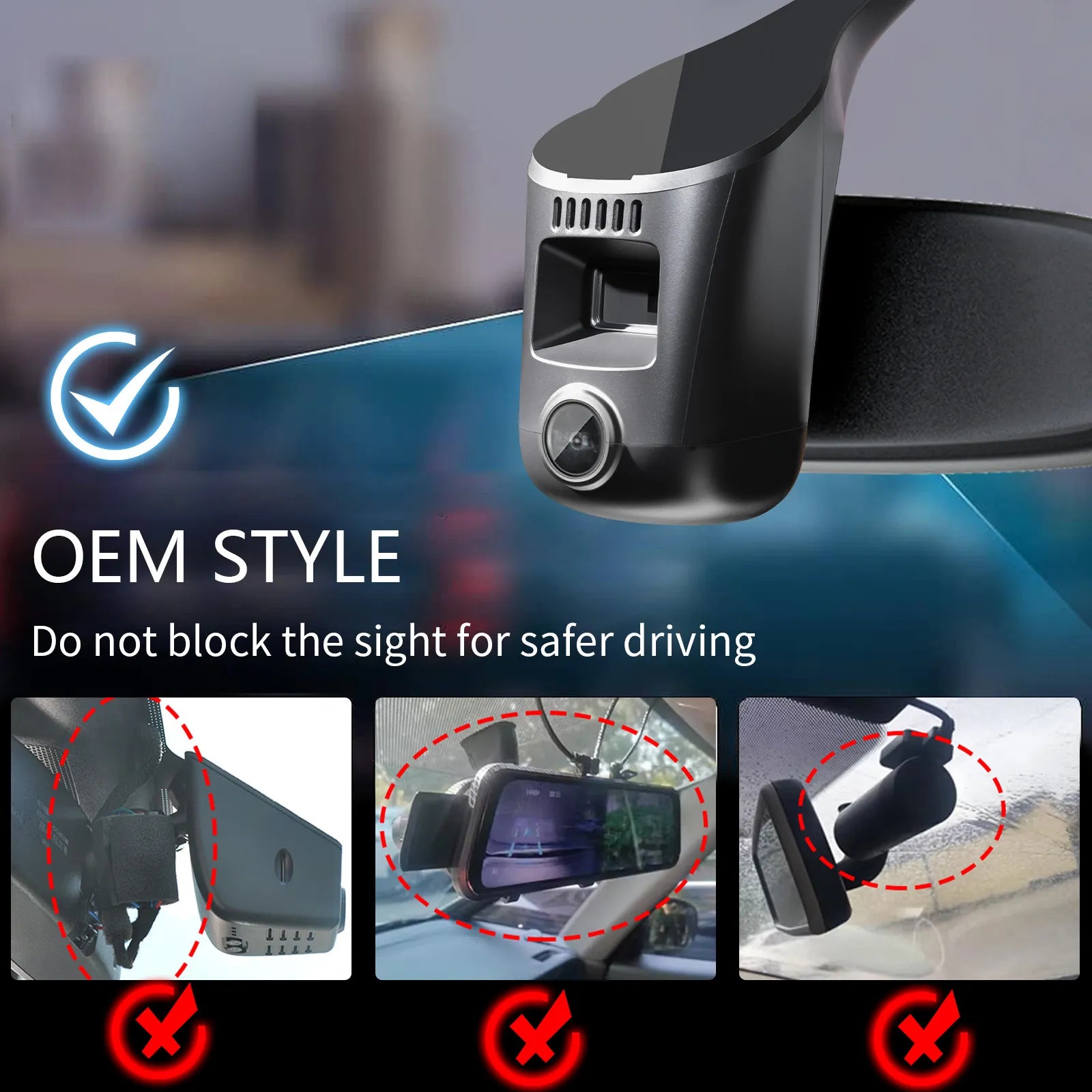 Mangoal Front 4K & Rear 1080p Dash Cam Custom fit for Audi (Model E Black), Integrated OEM Look, UHD 2160P Video, G-Sensor, Loop Recording, WiFi and Free App, 128GB Card