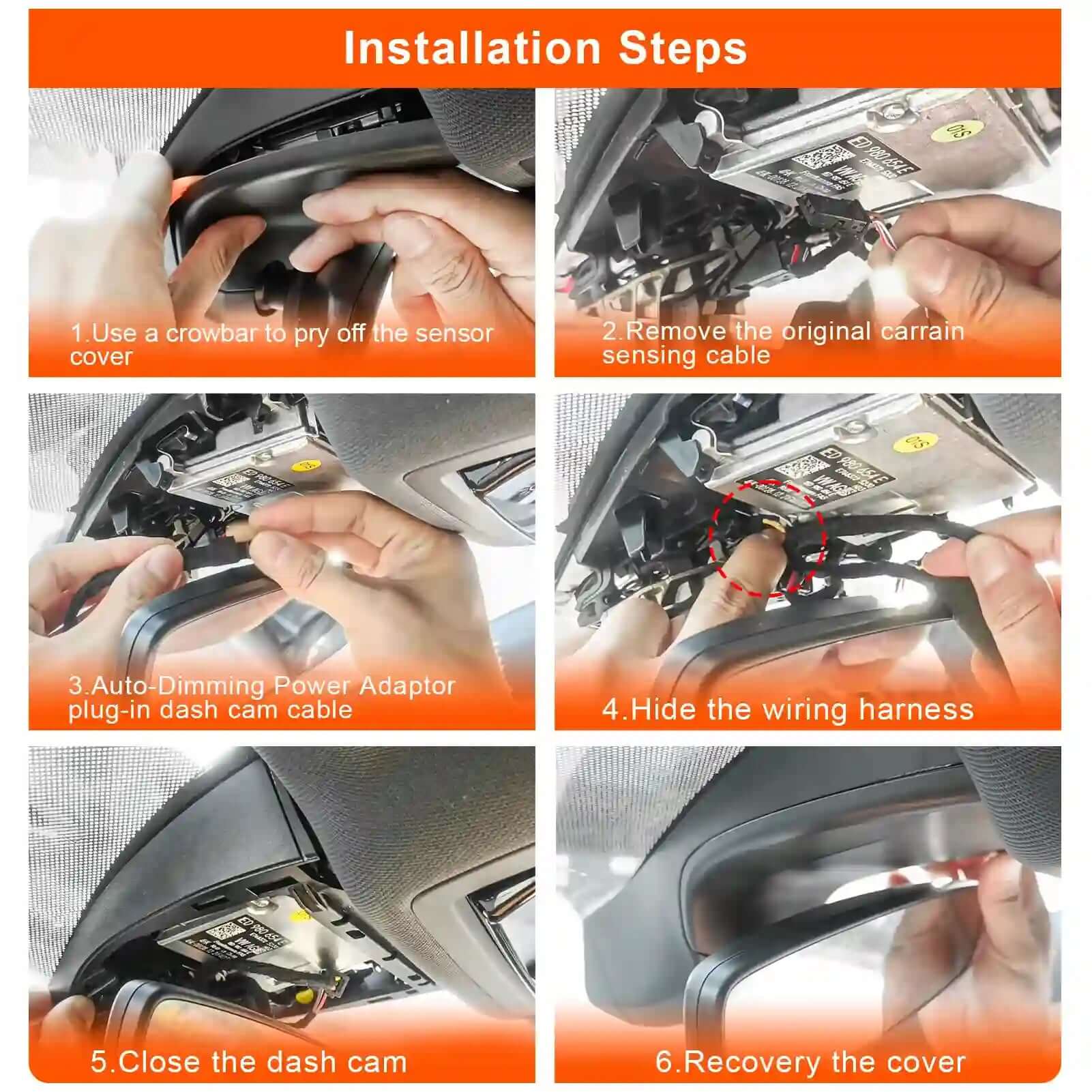 Audi Q4 e-tron single dash cam installation steps 