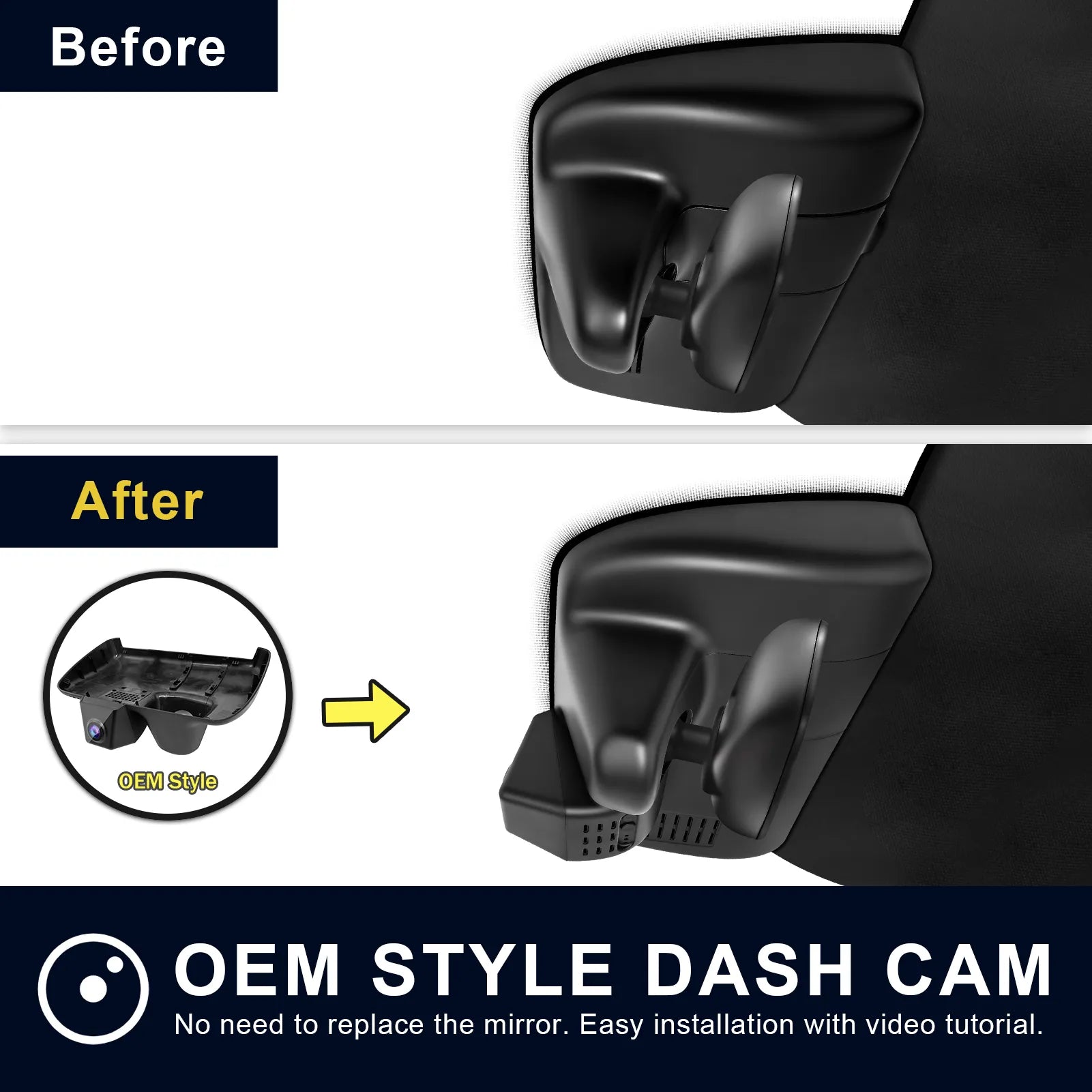 Front 4K & Rear 1080p Dash Cam Custom fit for Acura RDX 2019-2025, w/A-Spec Advance Technology Package (1 Style), Integrated OEM Look, WiFi & App, 128GB Card