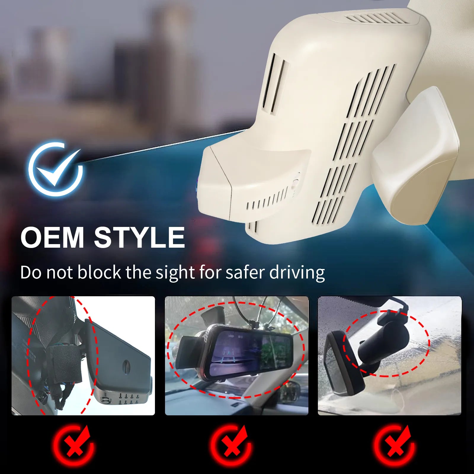 4K Dash Cam for Mercedes-Benz GLC Gen1 X253/C253 2016-2020(Model D Beige), GLC200 220 250 300 etc, OEM Look, UHD 2160P, WiFi & APP, Loop Recording, G-Sensor, Easy to Install, GPS, 64GB Card