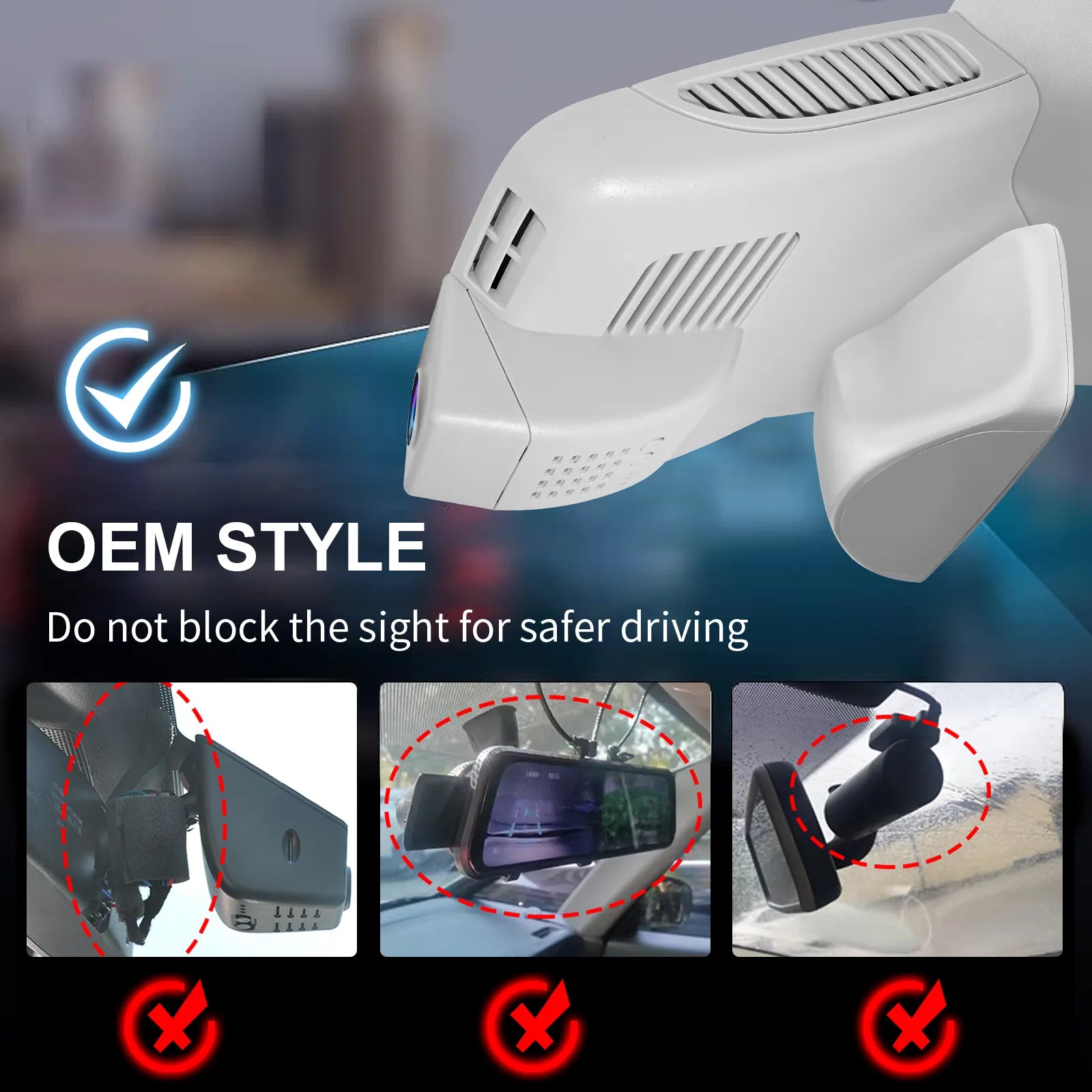 Front 4K and Rear 1080P Dash Cam for Mercedes-Benz GLC Gen1 X253/C253 2016-2020(Model C Gray), GLC300 etc, OEM Look, WiFi & APP, Loop Recording, G-Sensor, Easy to Install, GPS, 128GB Card