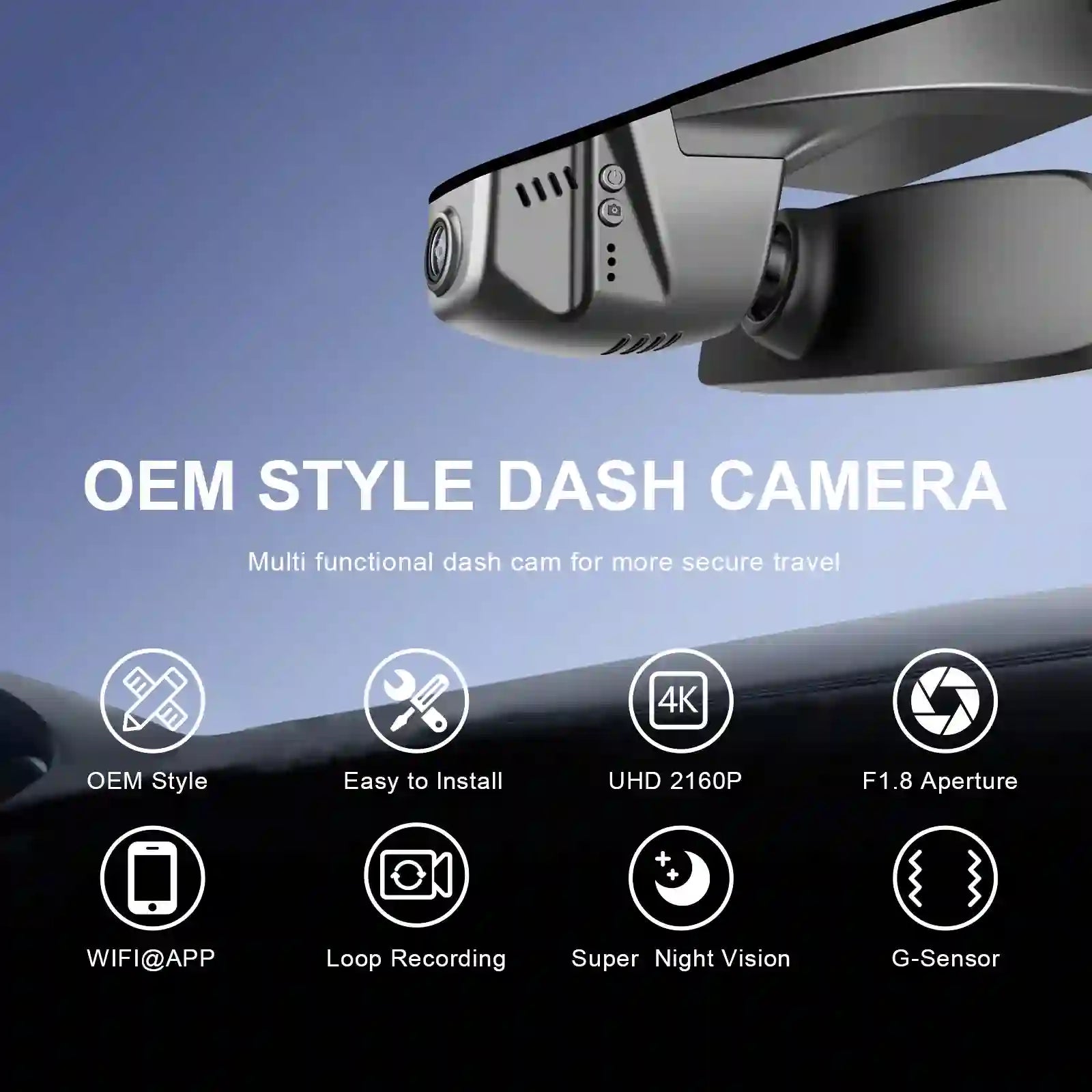 Front 4K & Rear 1080p Dash Cam for Volkswagen Golf & Golf GTI & Golf R MK 7/7.5/8 2015-2025(Model B Black), UHD 2160P, App & WiFi, Loop Recording, Easy to Install, GPS, 128GB Card