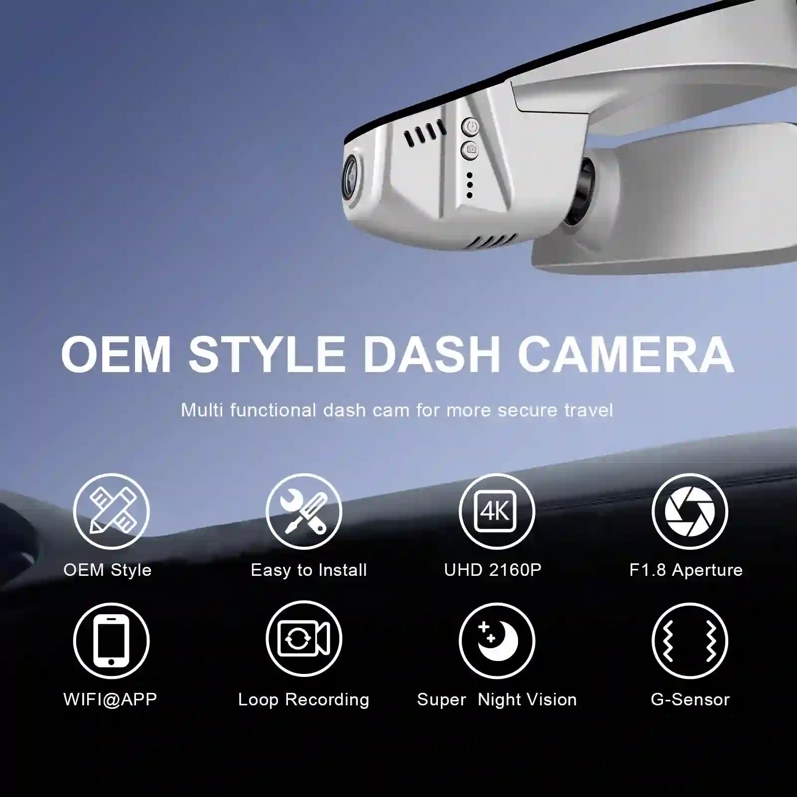 Front 4K & Rear 1080p Dash Cam for Volkswagen Golf & Golf GTI & Golf R MK 7/7.5/8 2015-2025(Model B Gray), UHD 2160P, App & WiFi, Loop Recording, Easy to Install, GPS, 128GB Card