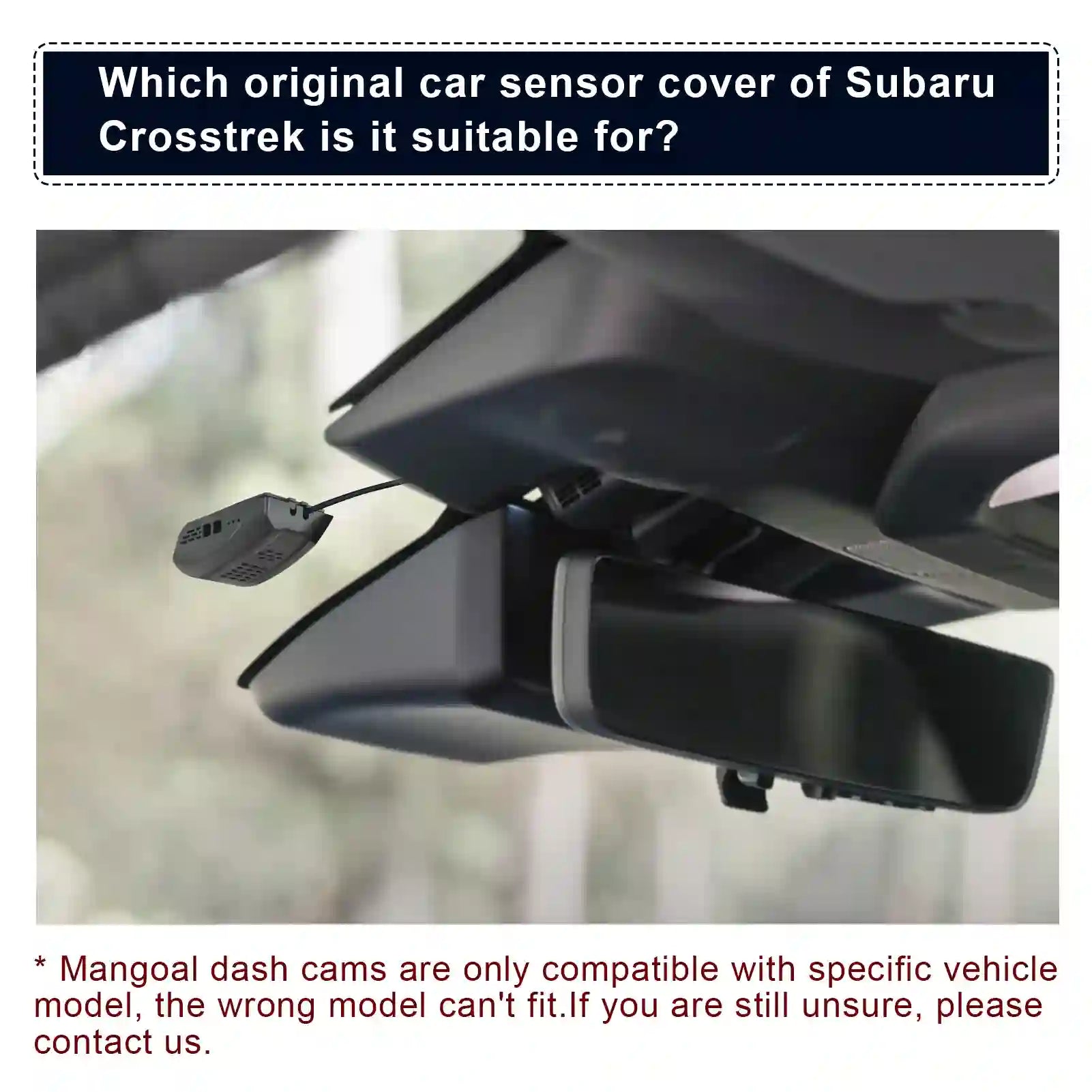 Subaru Crosstrek Model-B Single car sensor my mangoaltech dash camera 