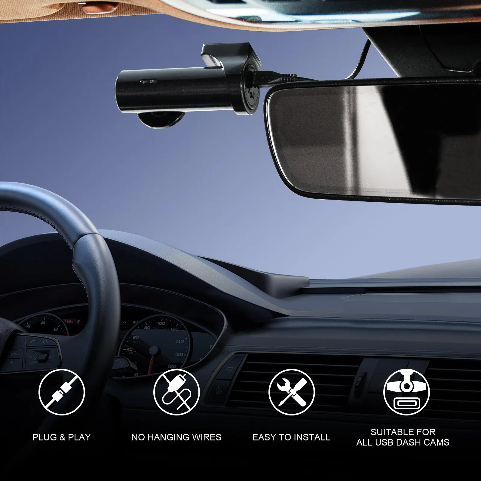 Dashcam Power Adapter 10 Pin (Model A) Custom for Mazda 6 CX3 CX5 CX5 CX9 CX30 CX50 MX30 and More,GPS Radar Mirror Camera,Connects to Auto Dimming Plug (Hidden in Sensor Shroud)