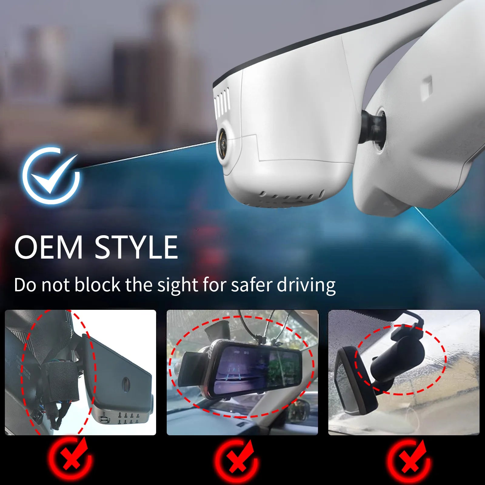 Mangoal 4K Dash Cam Custom fit for Audi (Model C Gray), Integrated OEM Look, UHD 2160P Video, G-Sensor, Loop Recording, WiFi and Free App, 64GB Card