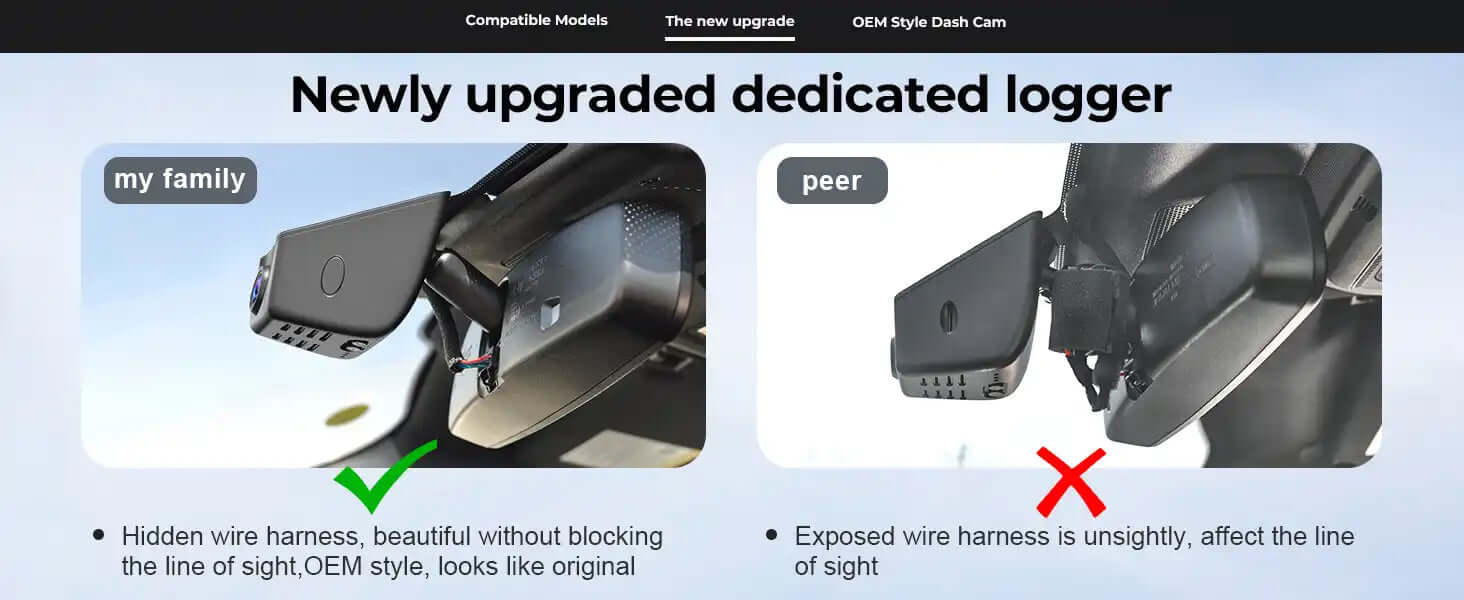 newly hidden harness OEM style dash camera 