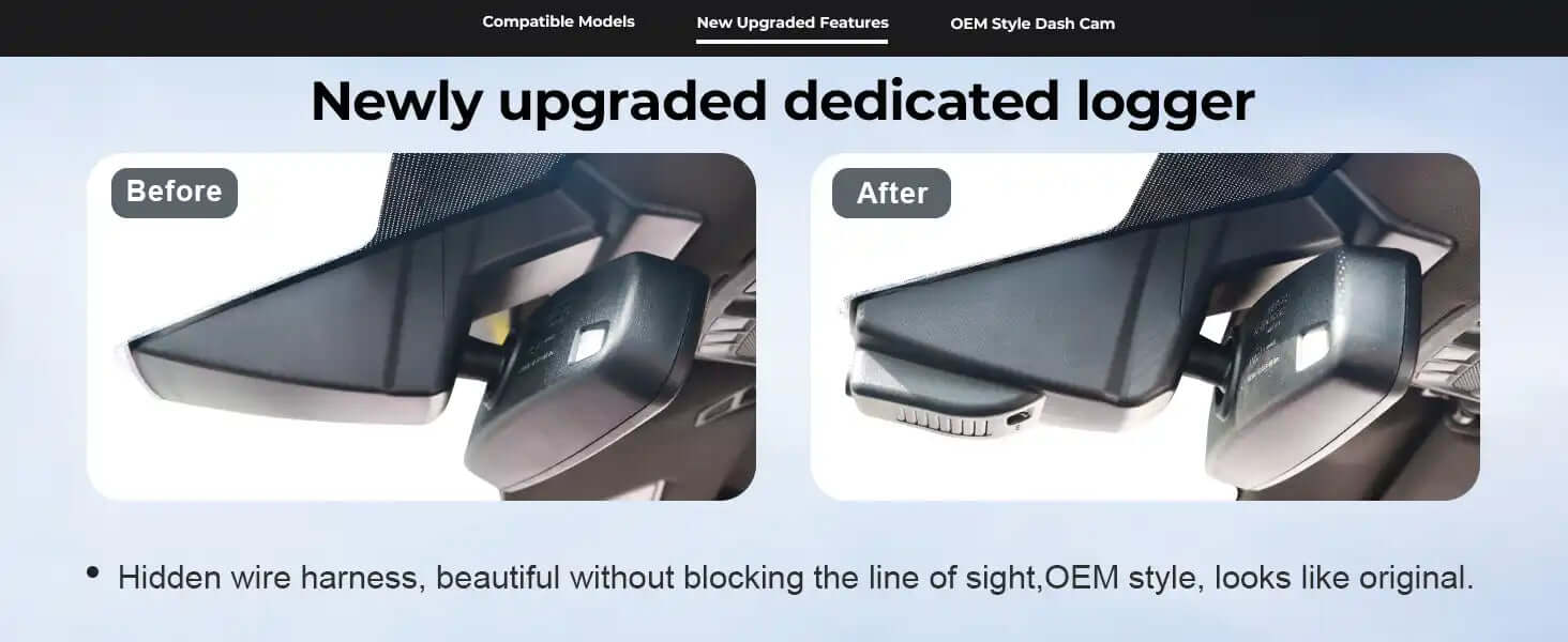 mangoal hidden harness dash camera view 